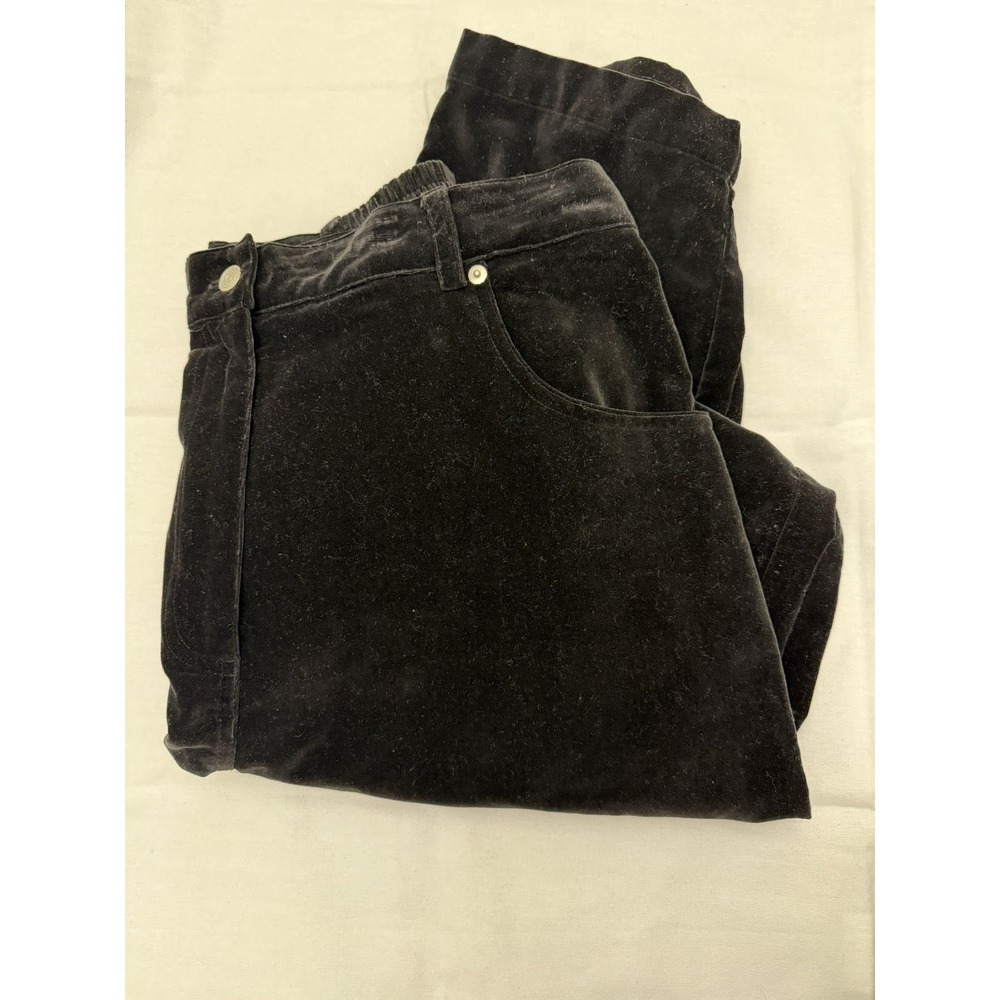 Vintage Marsh Landing Women's Black Velvet Velour Holiday Pants 90's Sz 16w